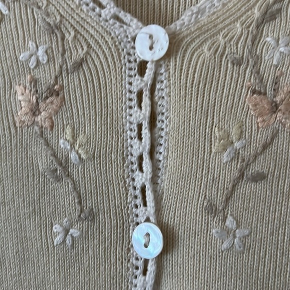 Croft & Barrow large sweater Y2K open front cardigan 2 button embroidered front - Picture 4 of 7